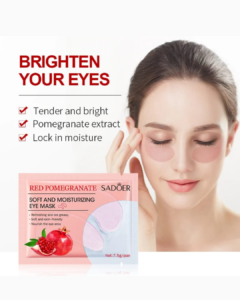 SADOER Red Pomegranate Eye Mask – Hydrating & Anti-Aging Under-Eye Treatment (30 Pack)