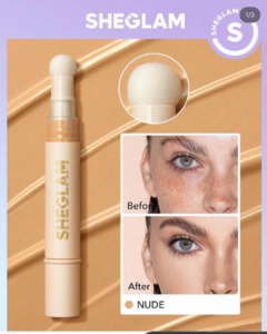 SHEGLAM Complexion Boost Concealer-Honey Sponge-Head Applicator Matte Liquid Concealer Long Lasting Brightening Color Corrector Weightless All-Day Long Lasting Hydrating Concealer