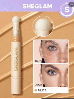 SHEGLAM Complexion Boost Concealer-Honey Sponge-Head Applicator Matte Liquid Concealer Long Lasting Brightening Color Corrector Weightless All-Day Long Lasting Hydrating Concealer